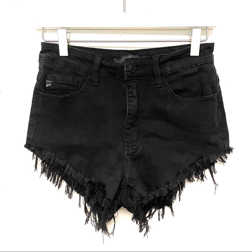 Kancan Black High Rise Cut Off Jean Shorts 5 26
